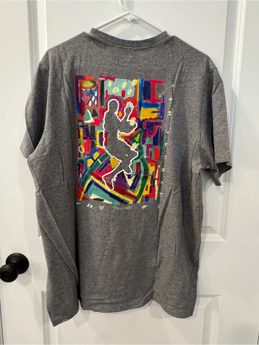 Jordan Grey Tee with Red Jumpman Logo